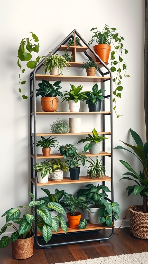 geometric plant shelves